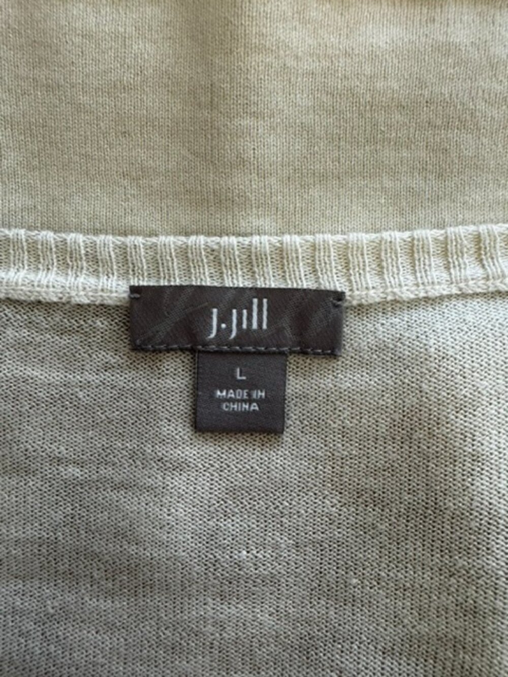 J. Jill Cream and Tan Lightweight Sweater w/Abstract Design, Large - Picture 3 of 5